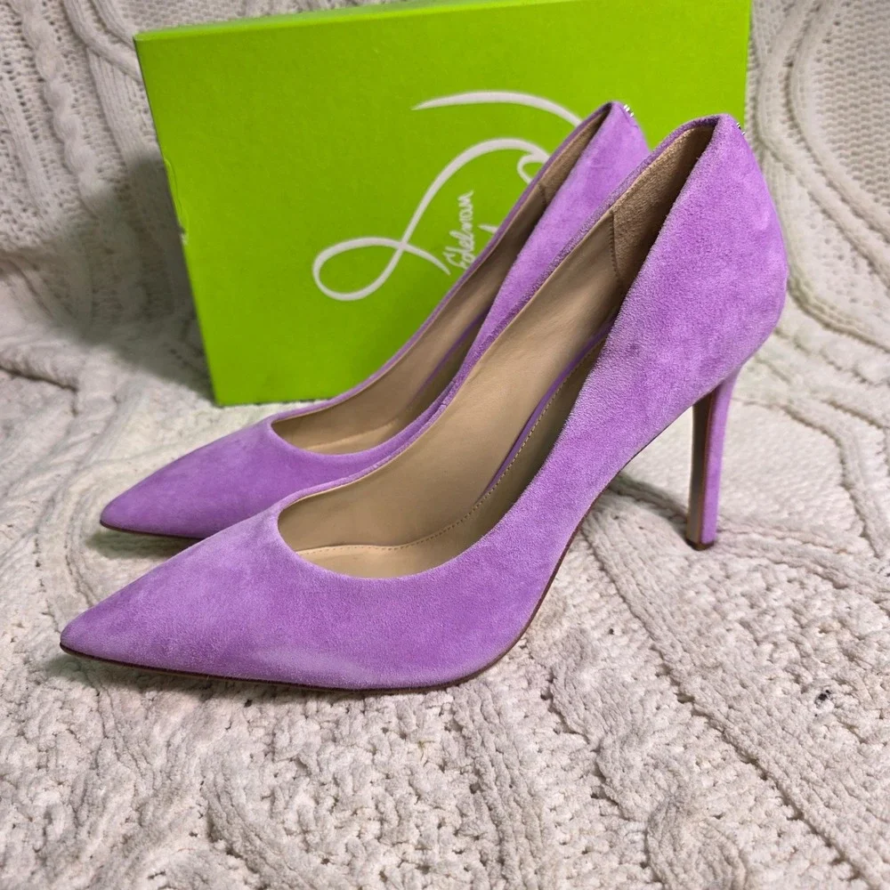 Sam Edelman Hazel Pump Amethyst Purple Suede Pointed Toe Womens 10 NEW